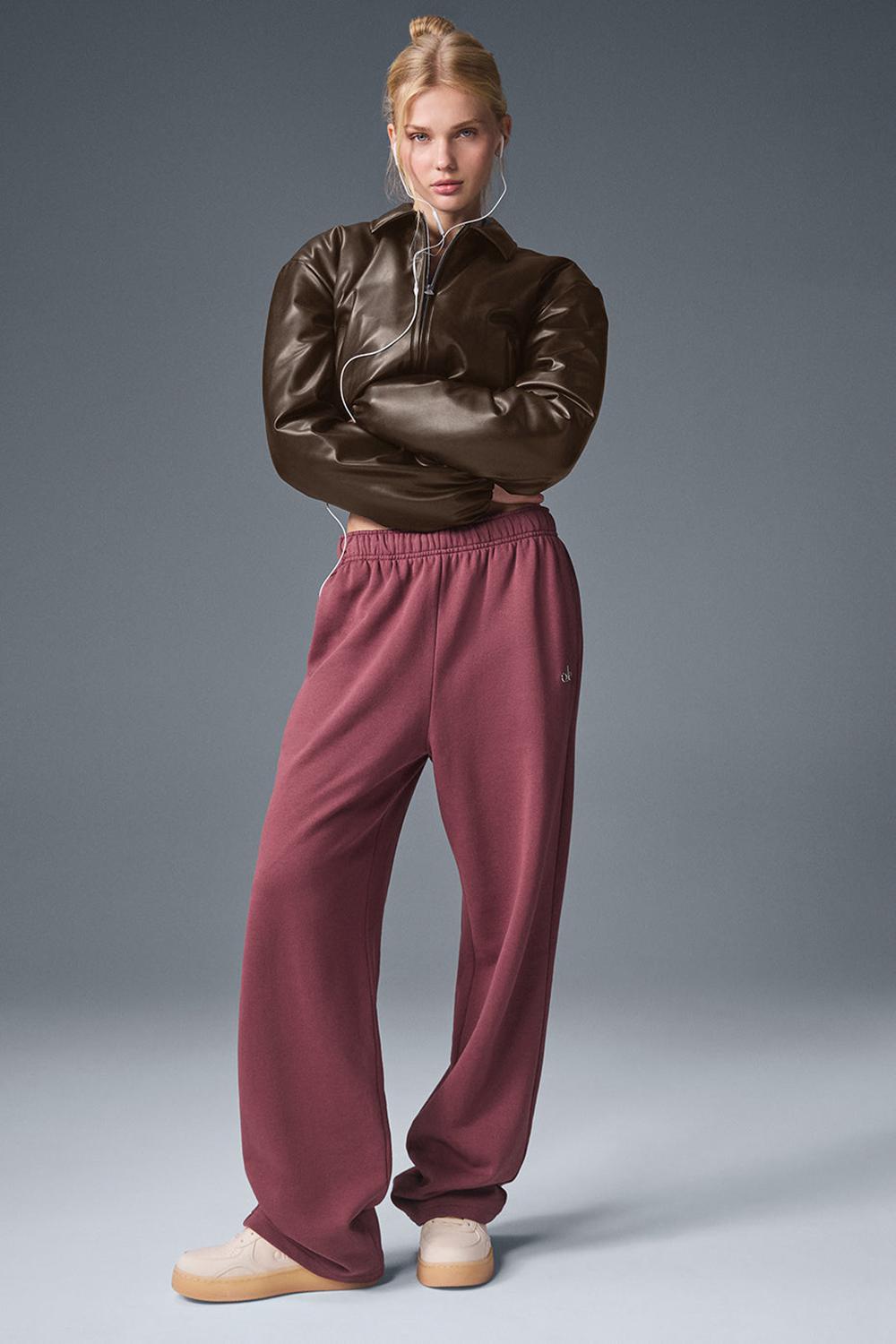 Espresso Alo Yoga Faux Leather Cropped Premier Women Bomber Jacket | KSA  GIZ496503