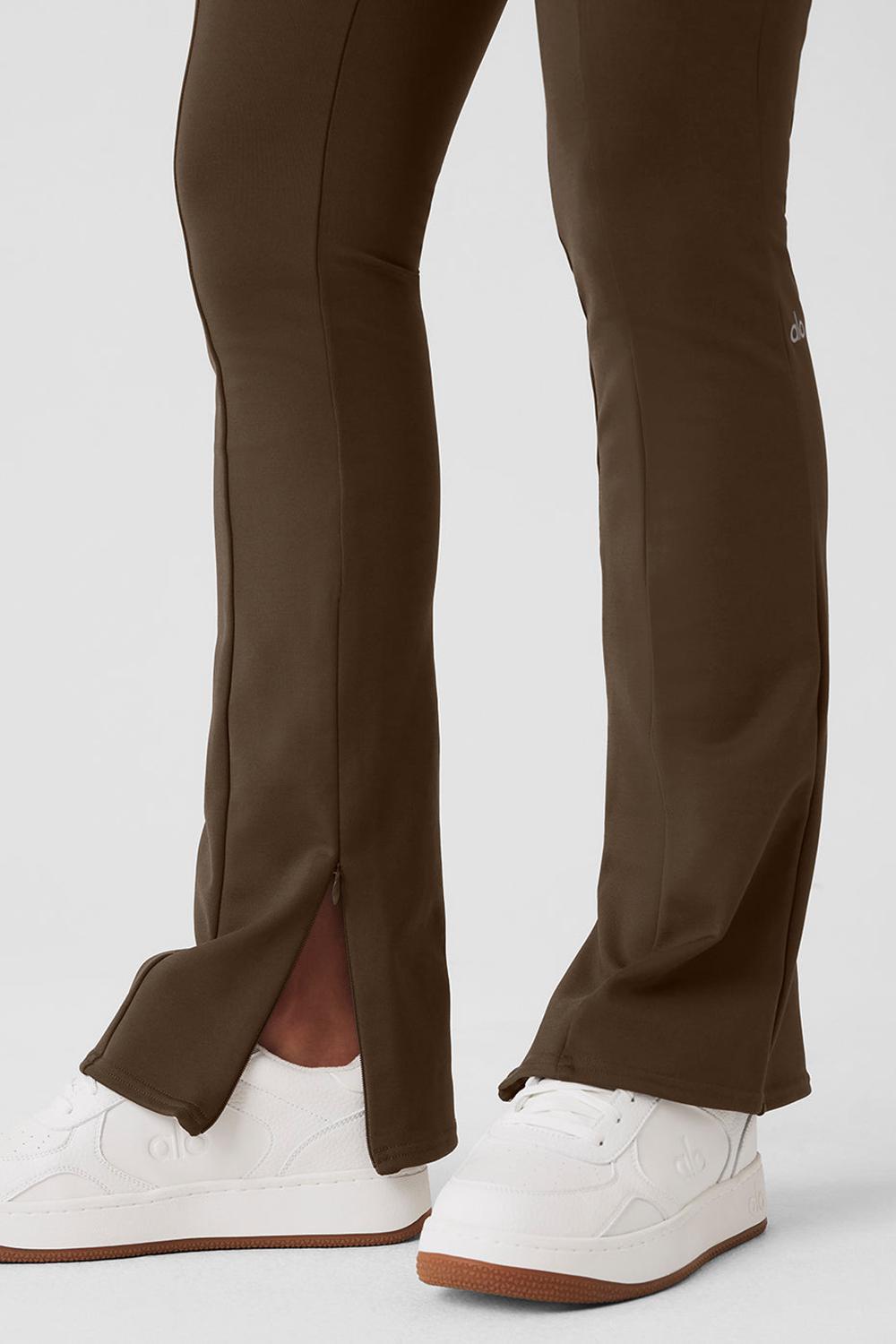 Espresso Alo Yoga High-Waist 7/8 Zip It Flare Women Legging | KSA  NML671402