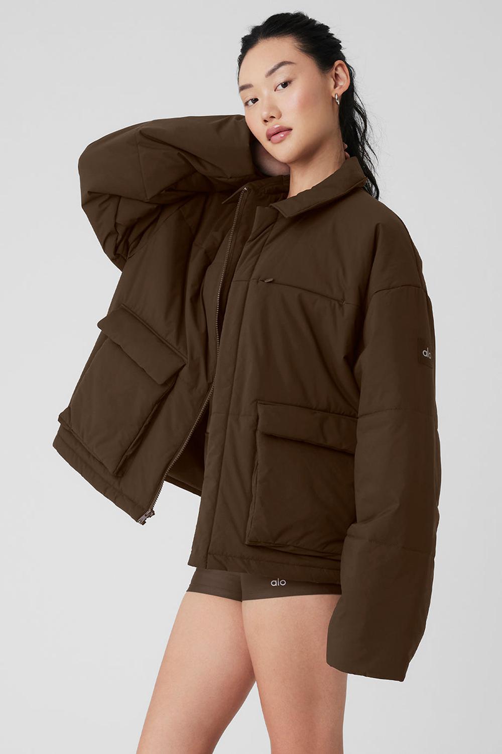 Espresso Alo Yoga Voyage Utility Cargo Women Jacket | KSA  LKI941678