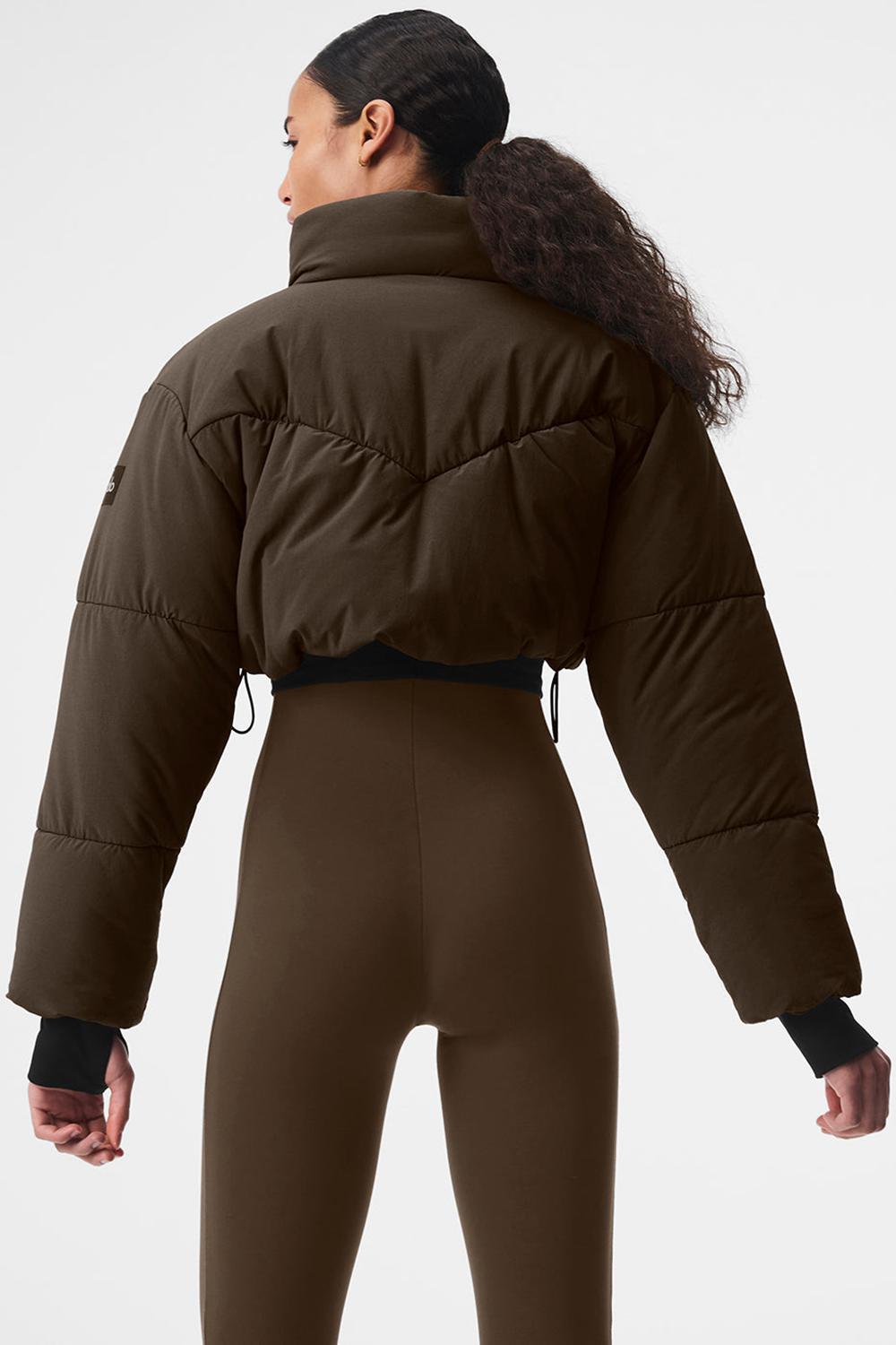 Espresso / Black Alo Yoga Main Act Corset Women Puffer Jacket | KSA  QWM843671