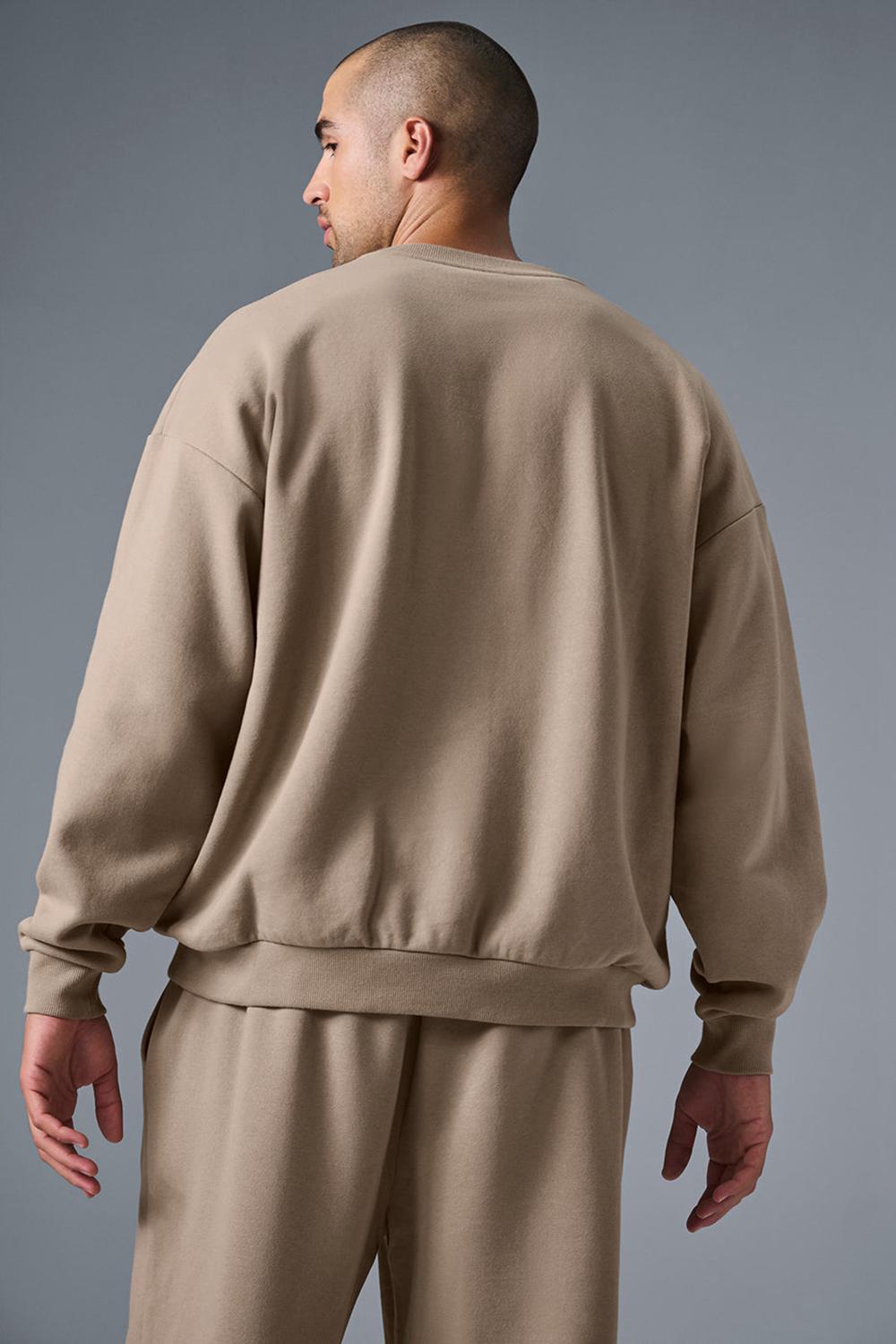 Gravel Alo Yoga Accolade Crew Neck Men Pullover | KSA  QOM210346