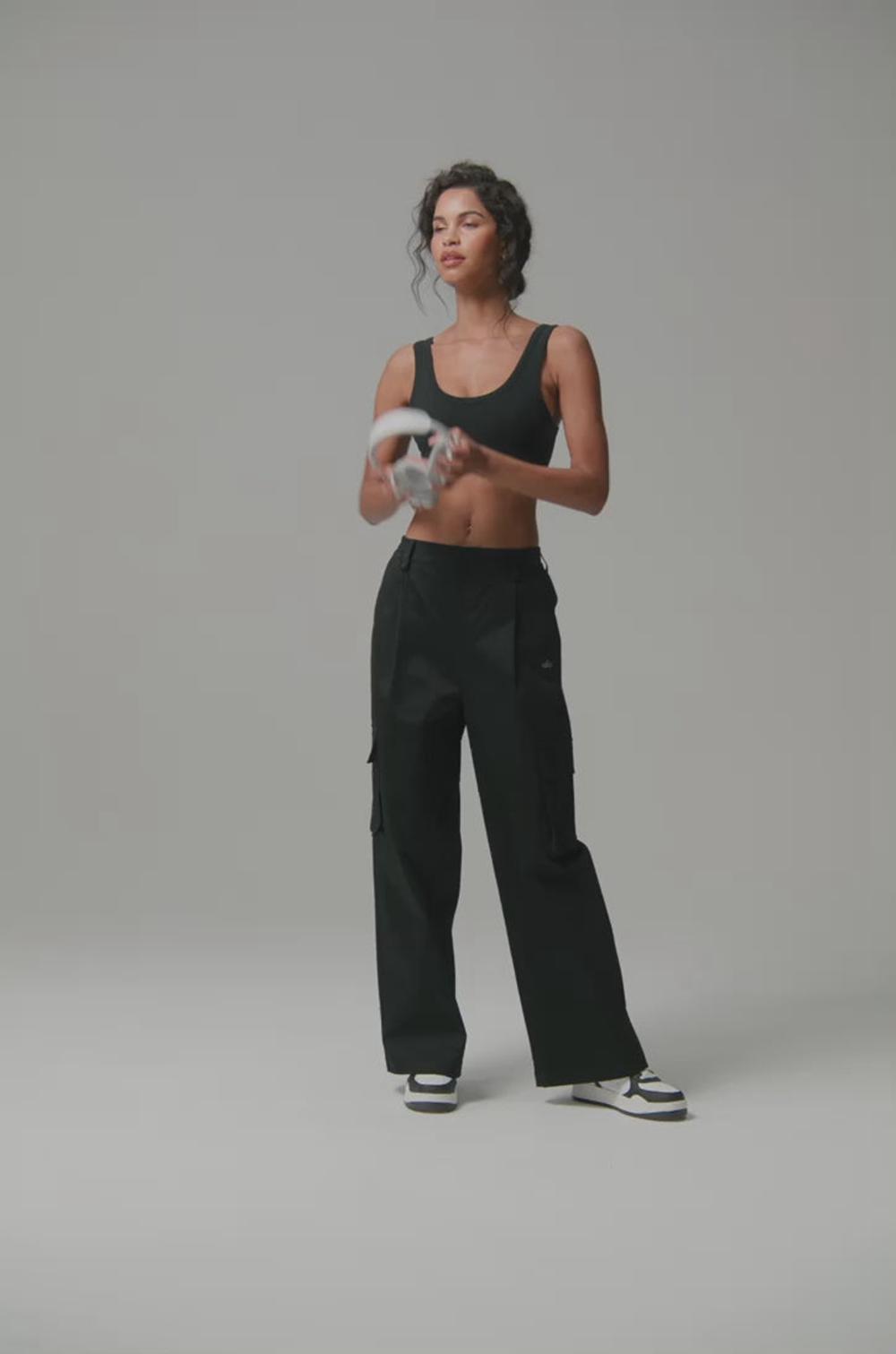 Gravel Alo Yoga High-Waist Night Out Cargo Women Pant | KSA  BEU962403