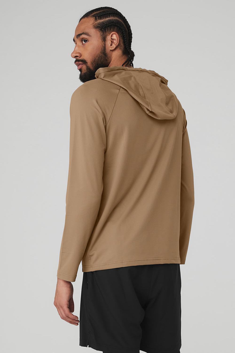 Gravel Alo Yoga The Conquer Men Hoodie | KSA  YHR064952