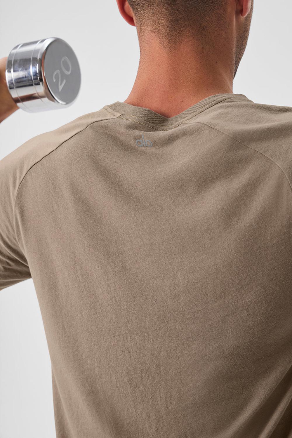 Gravel Alo Yoga The Triumph Crew Neck Men Tee | KSA  SUF902536
