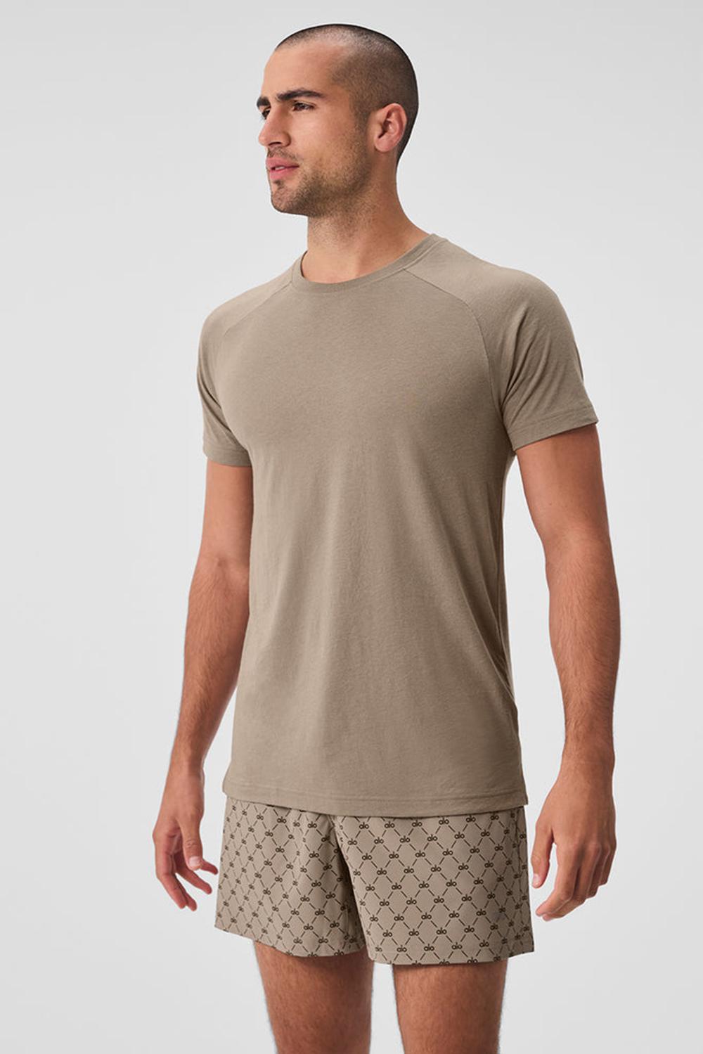 Gravel Alo Yoga The Triumph Crew Neck Men Tee | KSA  SUF902536