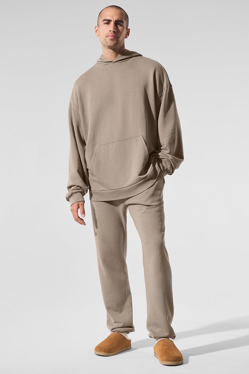 Gravel Wash Alo Yoga Chill Vintage Wash Men Hoodie | KSA  DWS016972