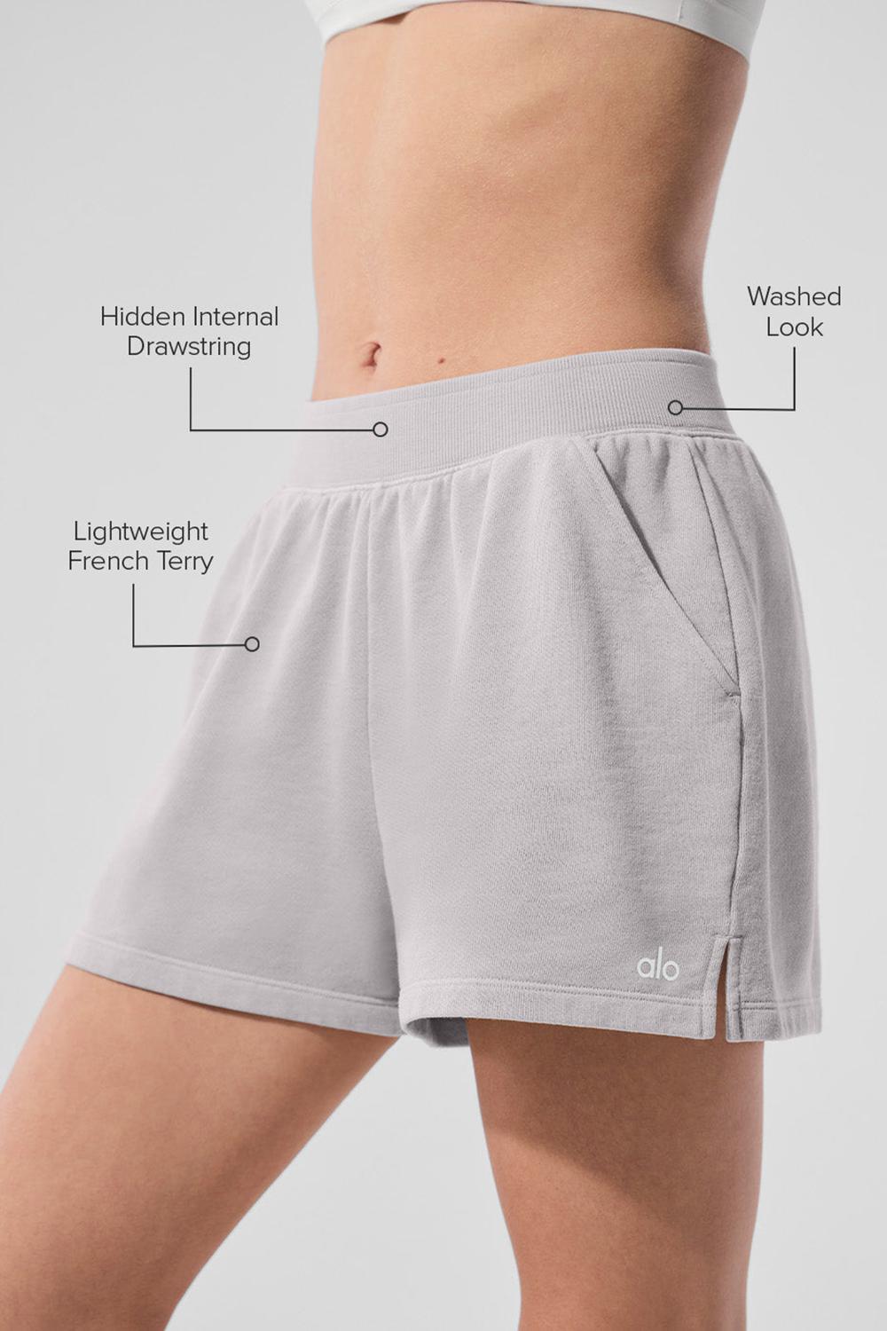Grey Sky Wash Alo Yoga Washed Low Key Sweat Women Short | KSA  IJN325078