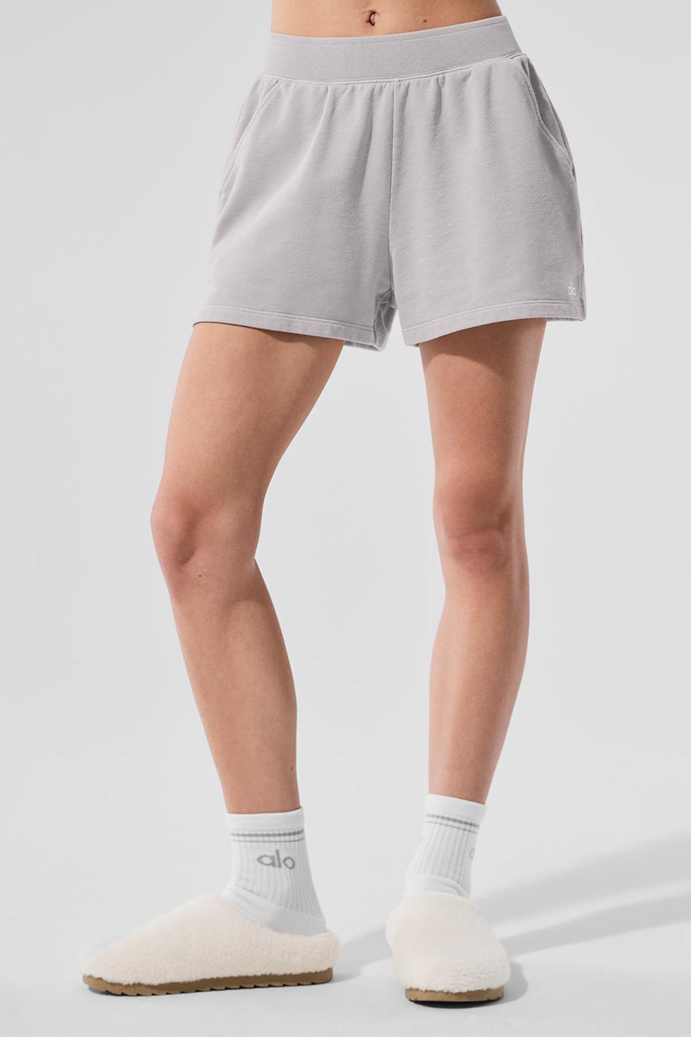 Grey Sky Wash Alo Yoga Washed Low Key Sweat Women Short | KSA  IJN325078