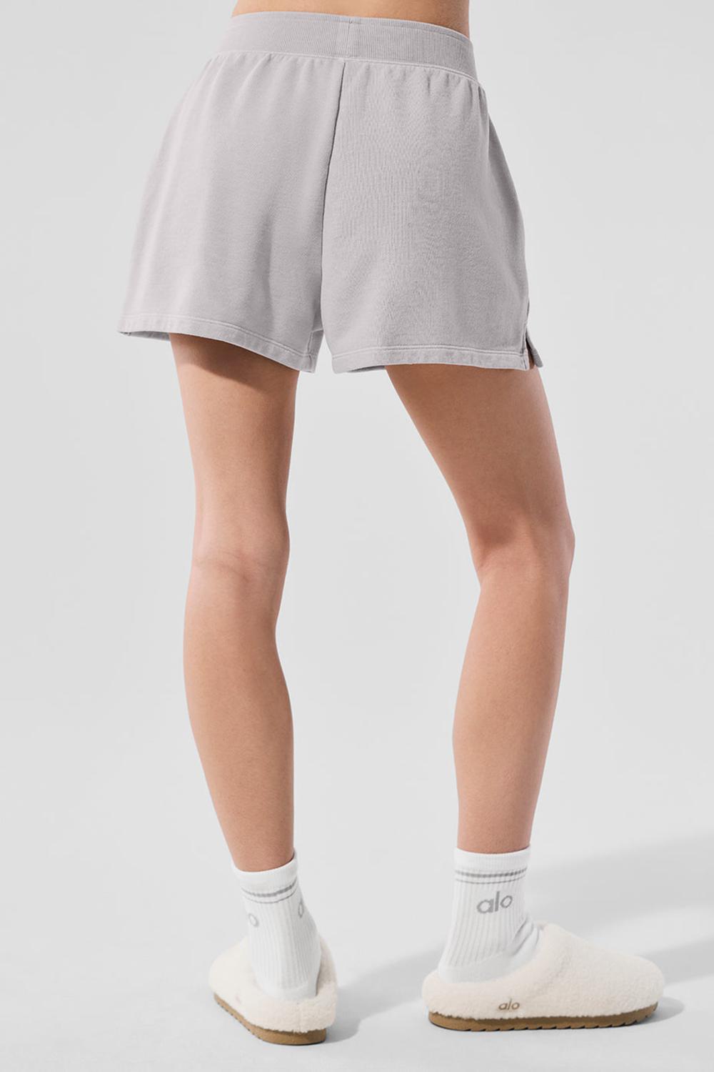 Grey Sky Wash Alo Yoga Washed Low Key Sweat Women Short | KSA  IJN325078