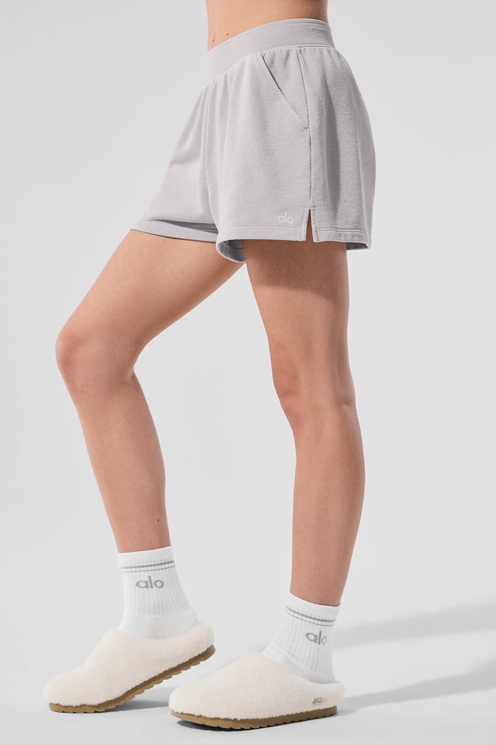 Grey Sky Wash Alo Yoga Washed Low Key Sweat Women Short | KSA  IJN325078