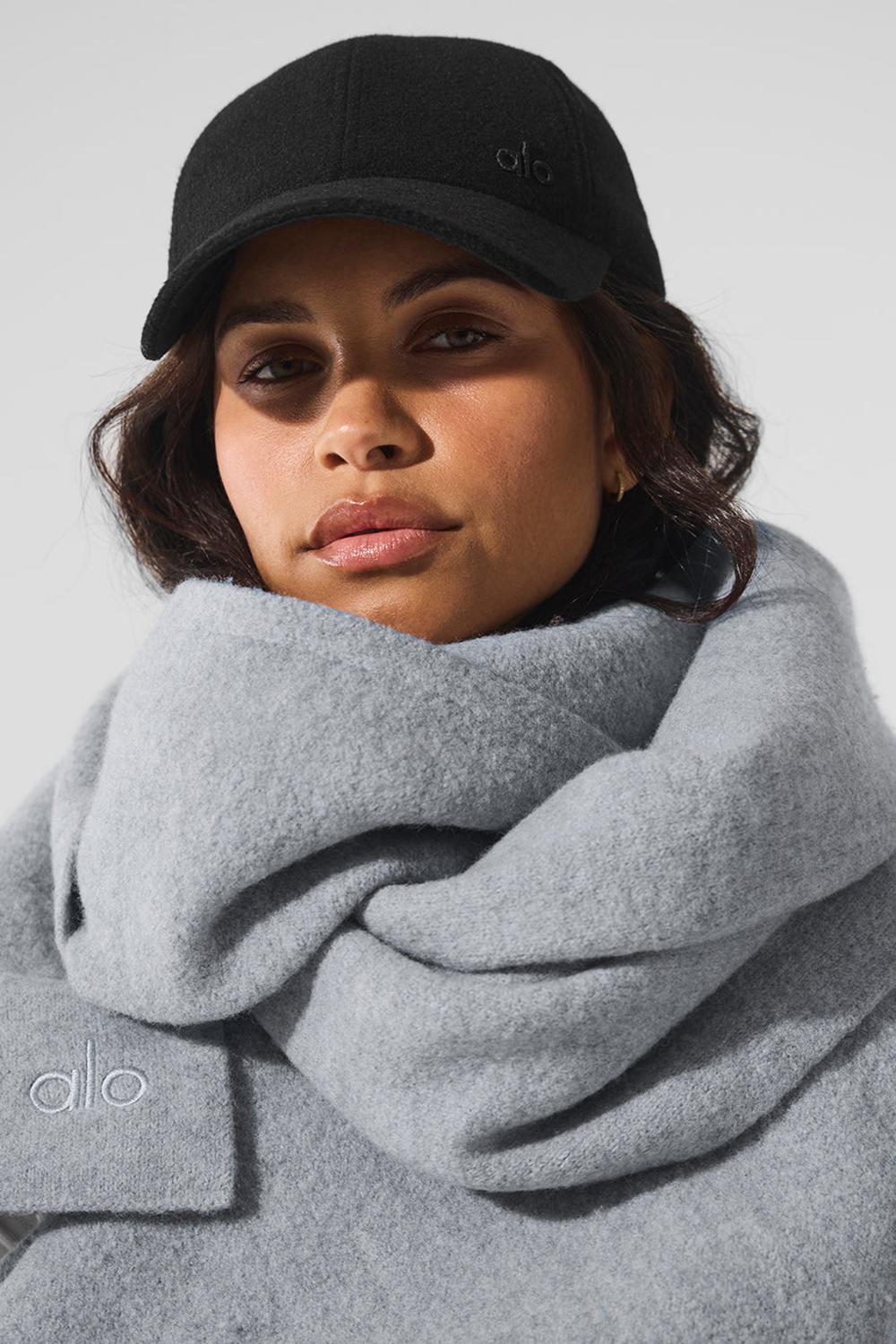 Hazy Heather Grey Alo Yoga Merino Wool Oversized Women Scarf | KSA  PGC096531