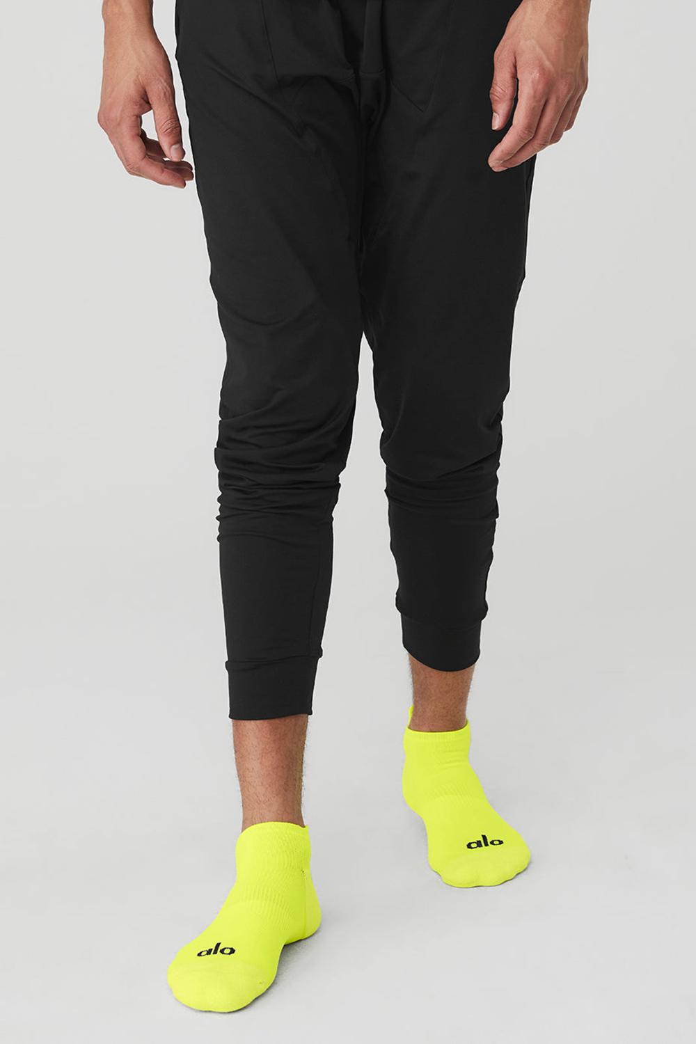 Highlighter / Black Alo Yoga Performance Tab Men Sock | KSA  XZM948671
