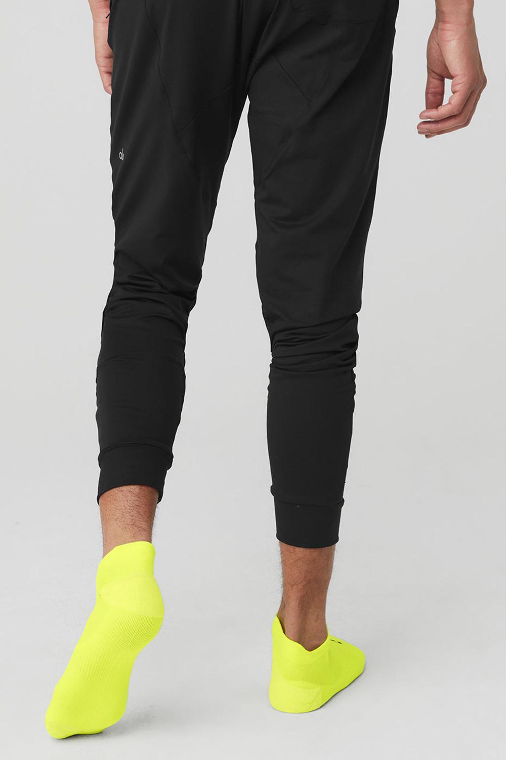 Highlighter / Black Alo Yoga Performance Tab Men Sock | KSA  XZM948671