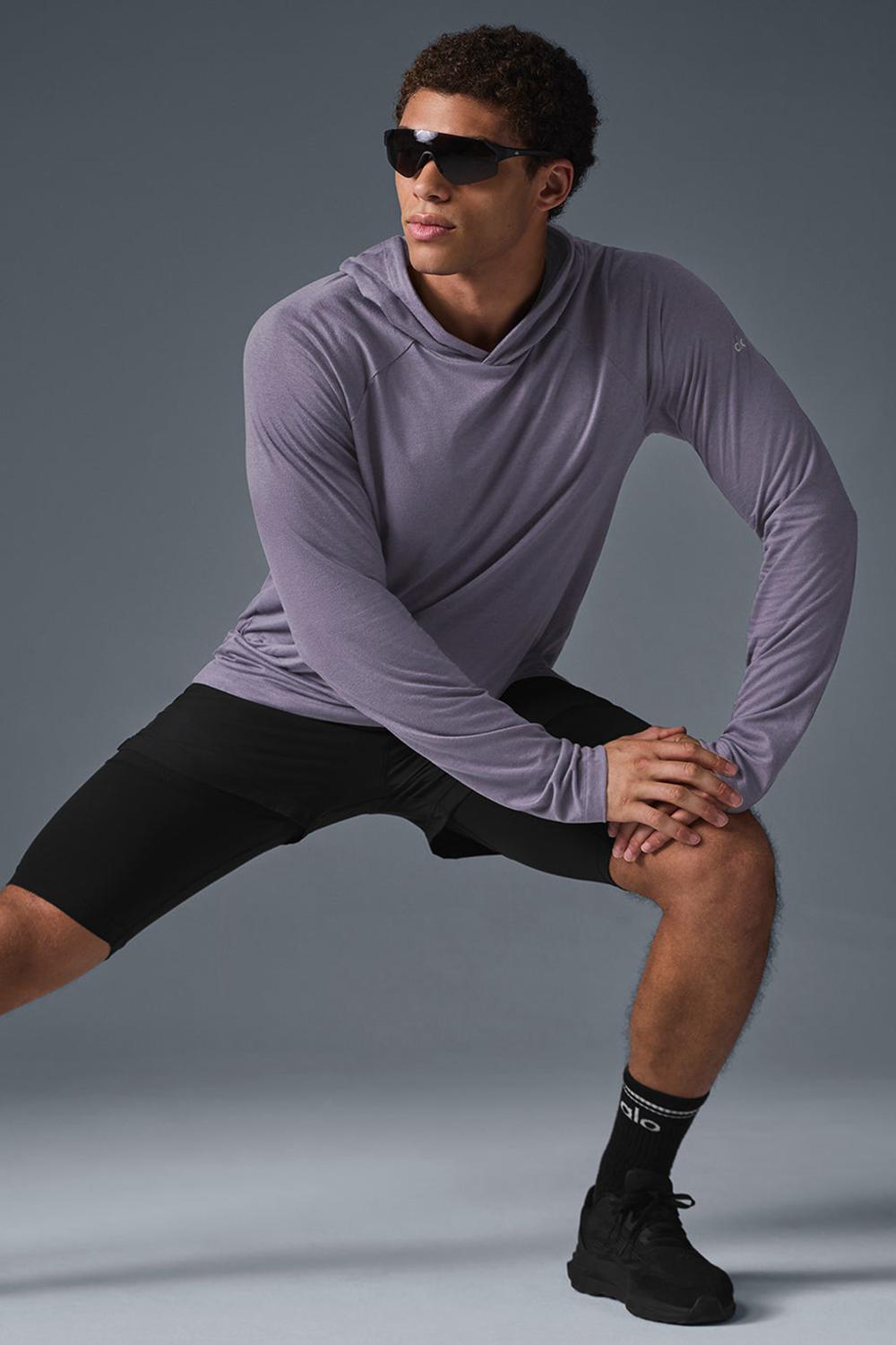 Italian Plum Alo Yoga Core Runner Men Hoodie | KSA  RFC120387