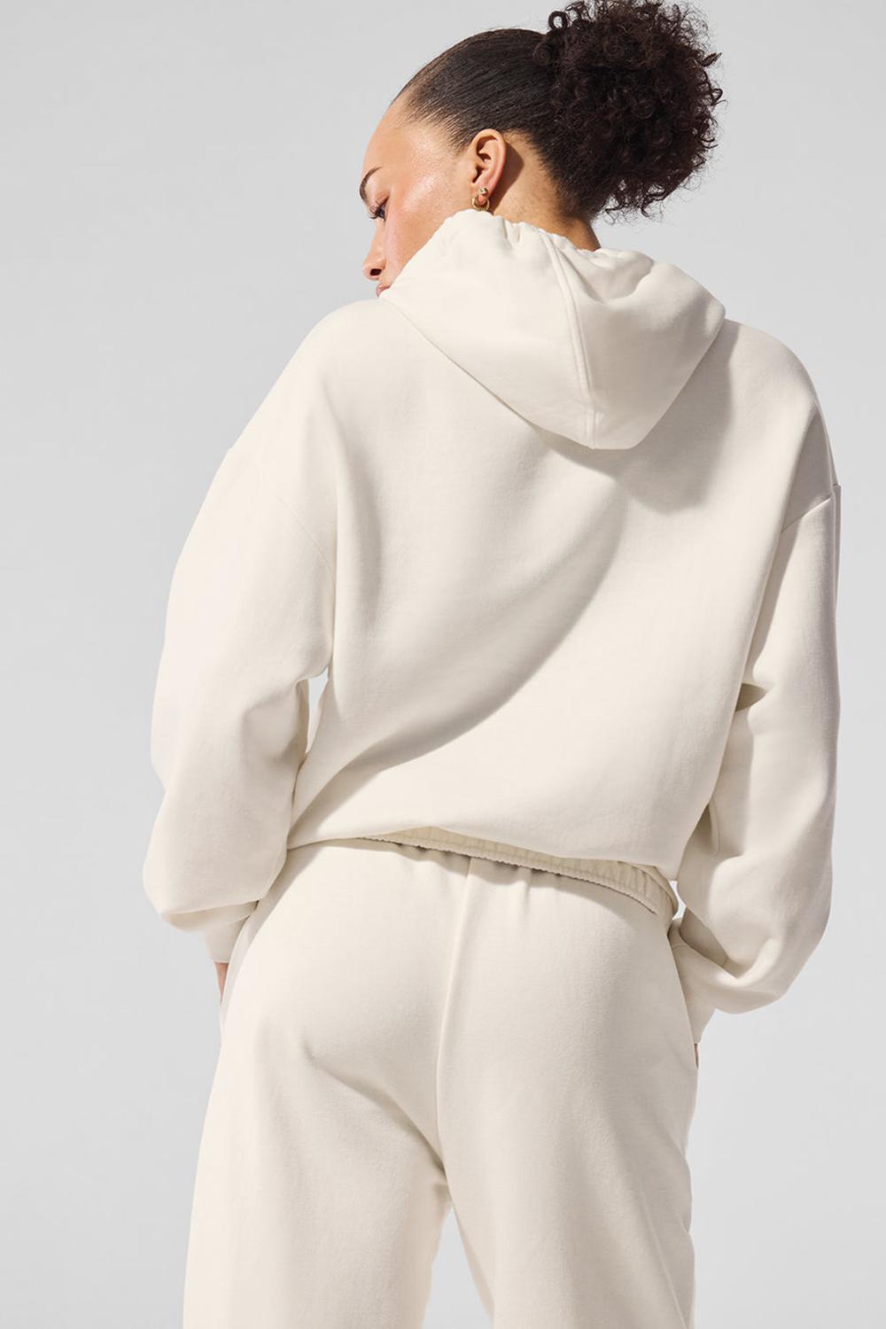 Ivory Alo Yoga Accolade Women Hoodie | KSA  VXW834562