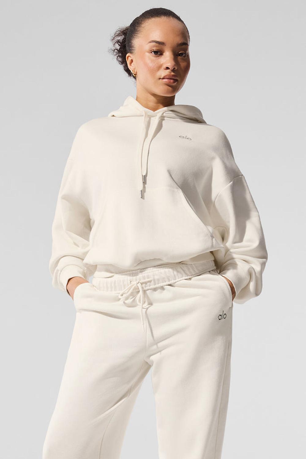 Ivory Alo Yoga Accolade Women Hoodie | KSA  VXW834562