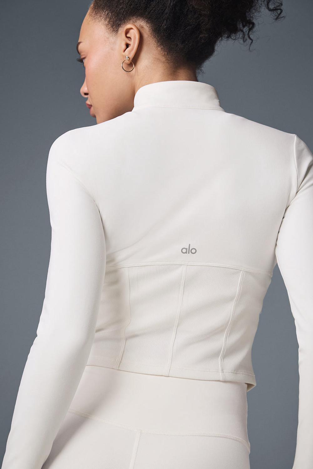 Ivory Alo Yoga Airbrush Corset Full Zip Women Jacket | KSA  XJW632094