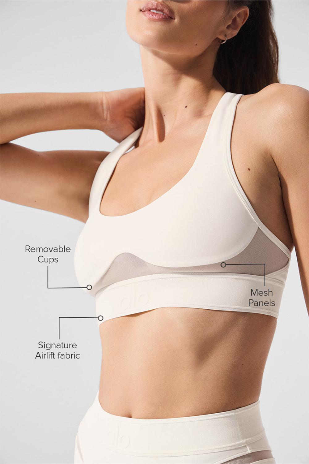 Ivory Alo Yoga Airlift Rebel Women Bra | KSA  EIM518936