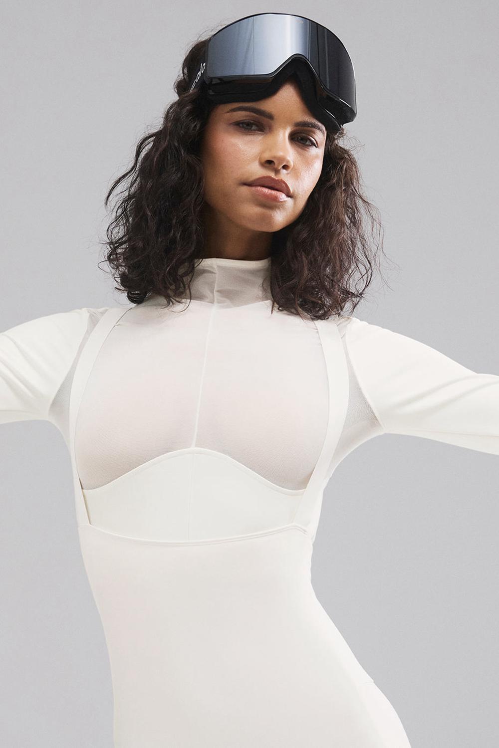 Ivory Alo Yoga Airlift Winter Warm Mesh Ski Time Women Long Sleeve | KSA  JHY236790