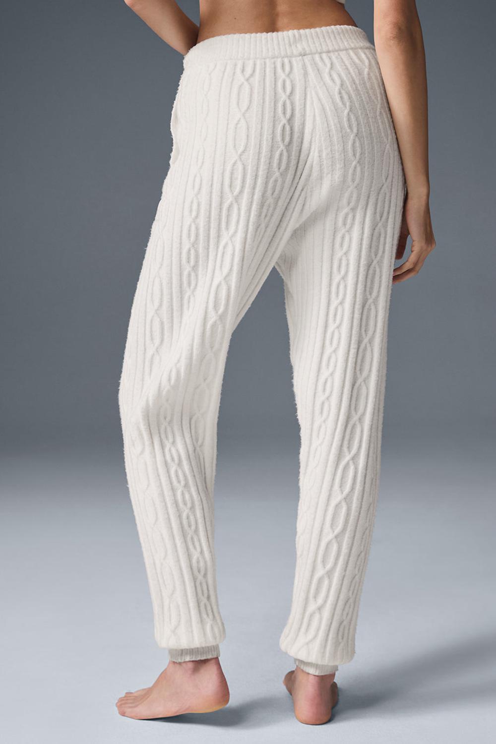 Ivory Alo Yoga Cable Knit Winter Bliss Women Pant | KSA  HVG849560