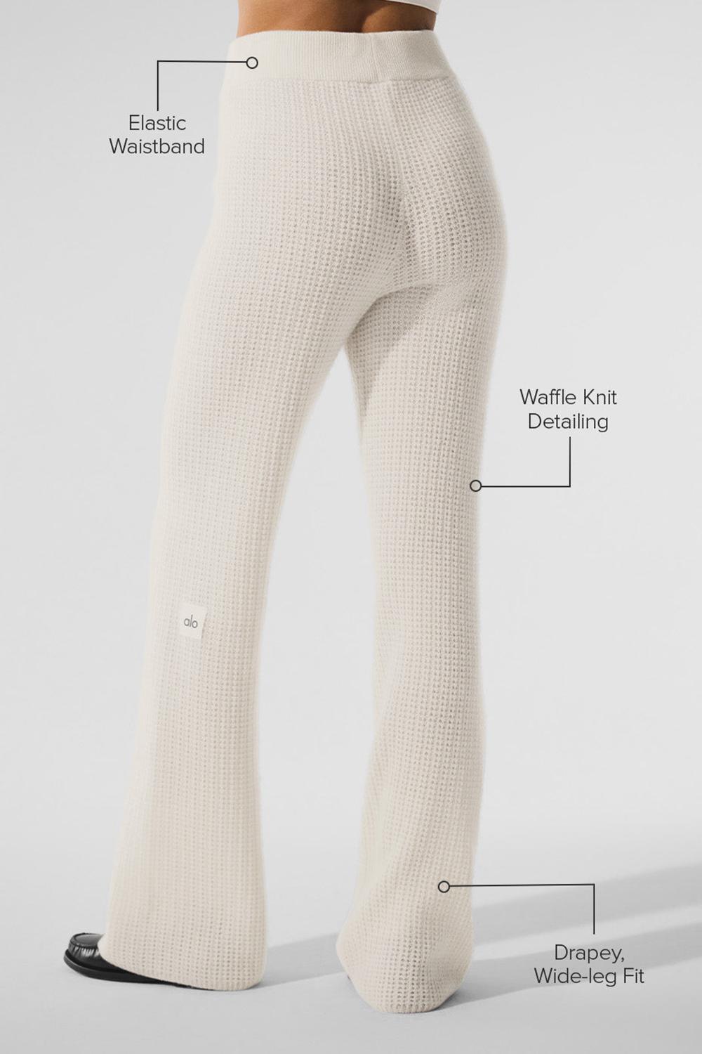 Ivory Alo Yoga Cashmere High-Waist Plush Waffle Women Pant | KSA  HSI612094