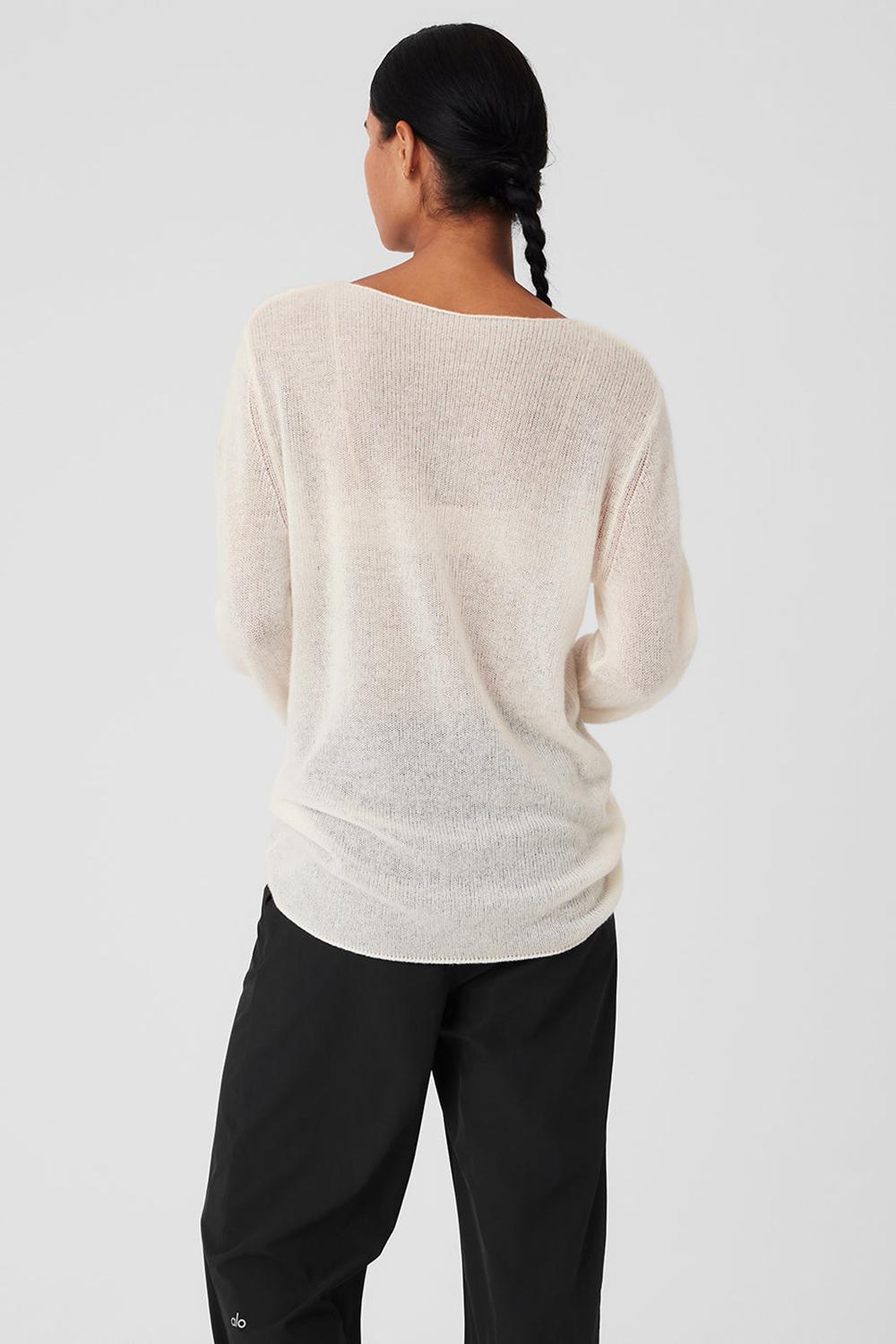 Ivory Alo Yoga Cashmere Reform Women Long Sleeve | KSA  LUF259460