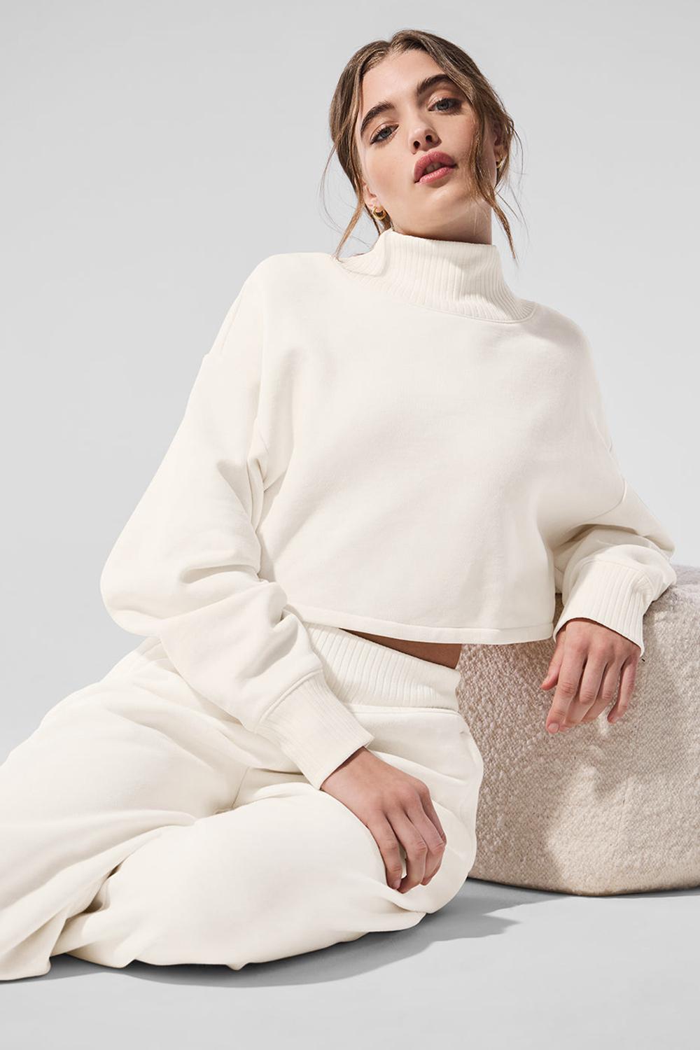Ivory Alo Yoga Cropped Serenity Women Coverup | KSA  NWB382649