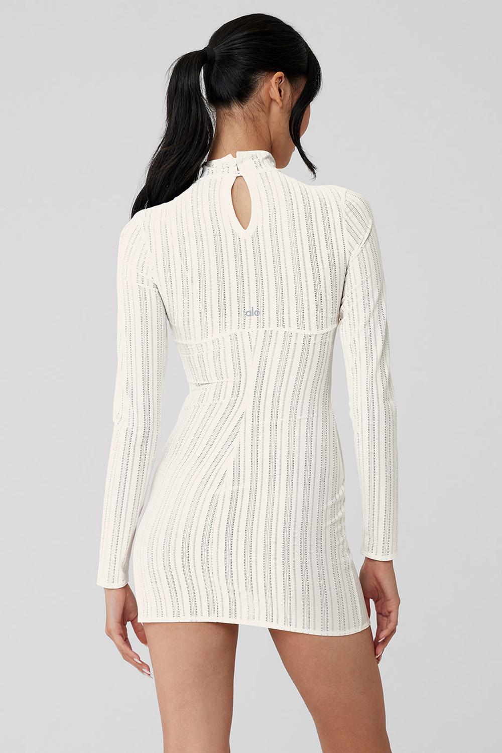 Ivory Alo Yoga Euphoria Long Sleeve Women Dress | KSA  WLY172645