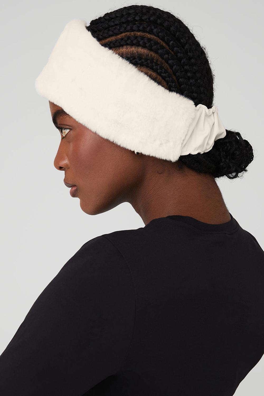 Ivory Alo Yoga Faux Fur Ear Warmers Women Headband | KSA  RGV592478
