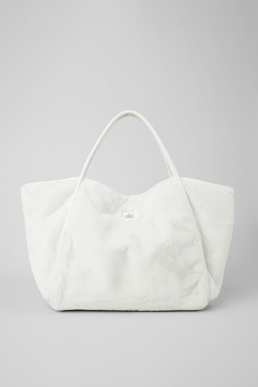 Ivory Alo Yoga Faux Fur Women Tote Bag | KSA  KNE389014