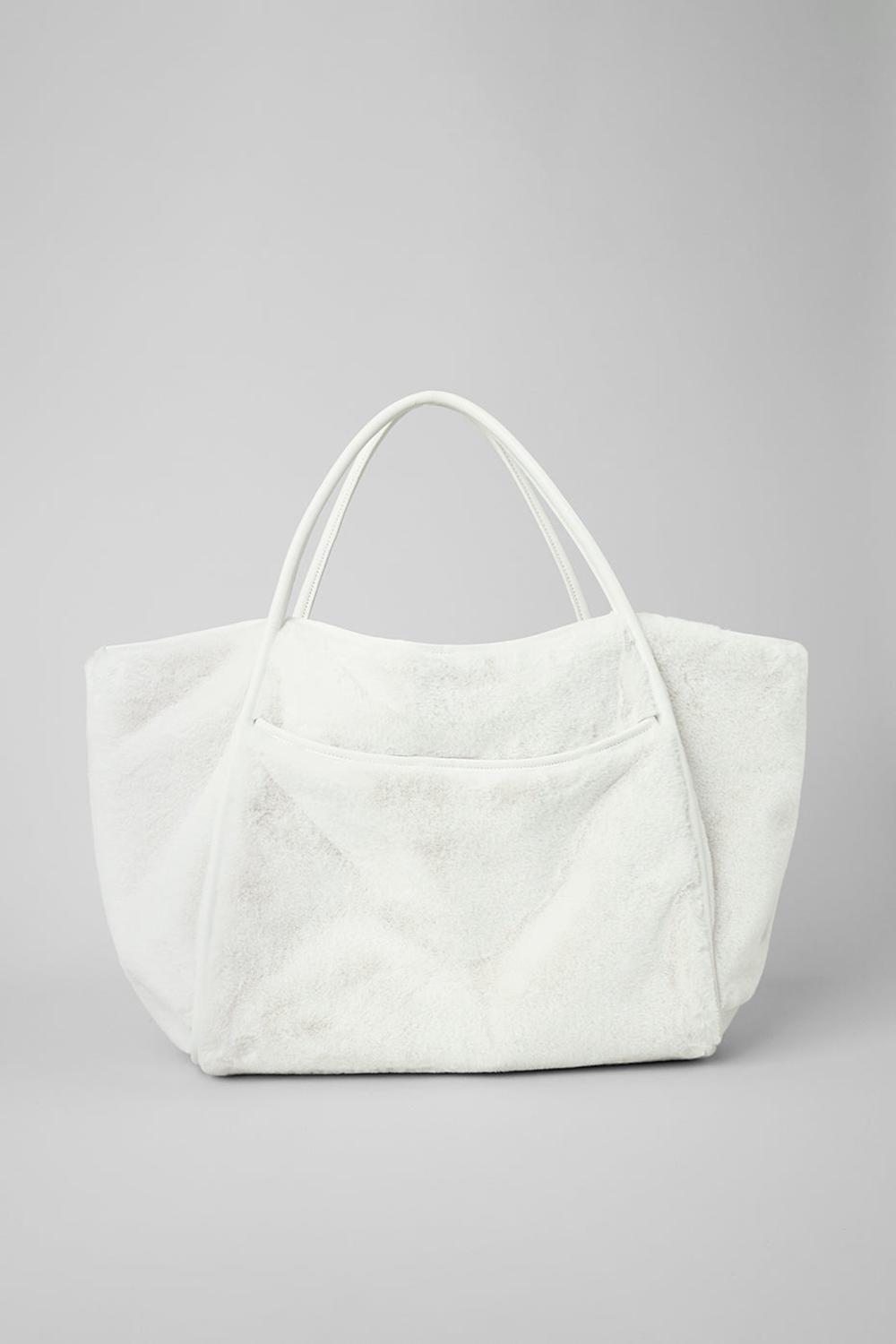 Ivory Alo Yoga Faux Fur Women Tote Bag | KSA  KNE389014