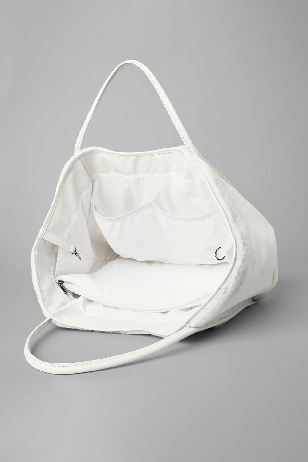 Ivory Alo Yoga Faux Fur Women Tote Bag | KSA  KNE389014