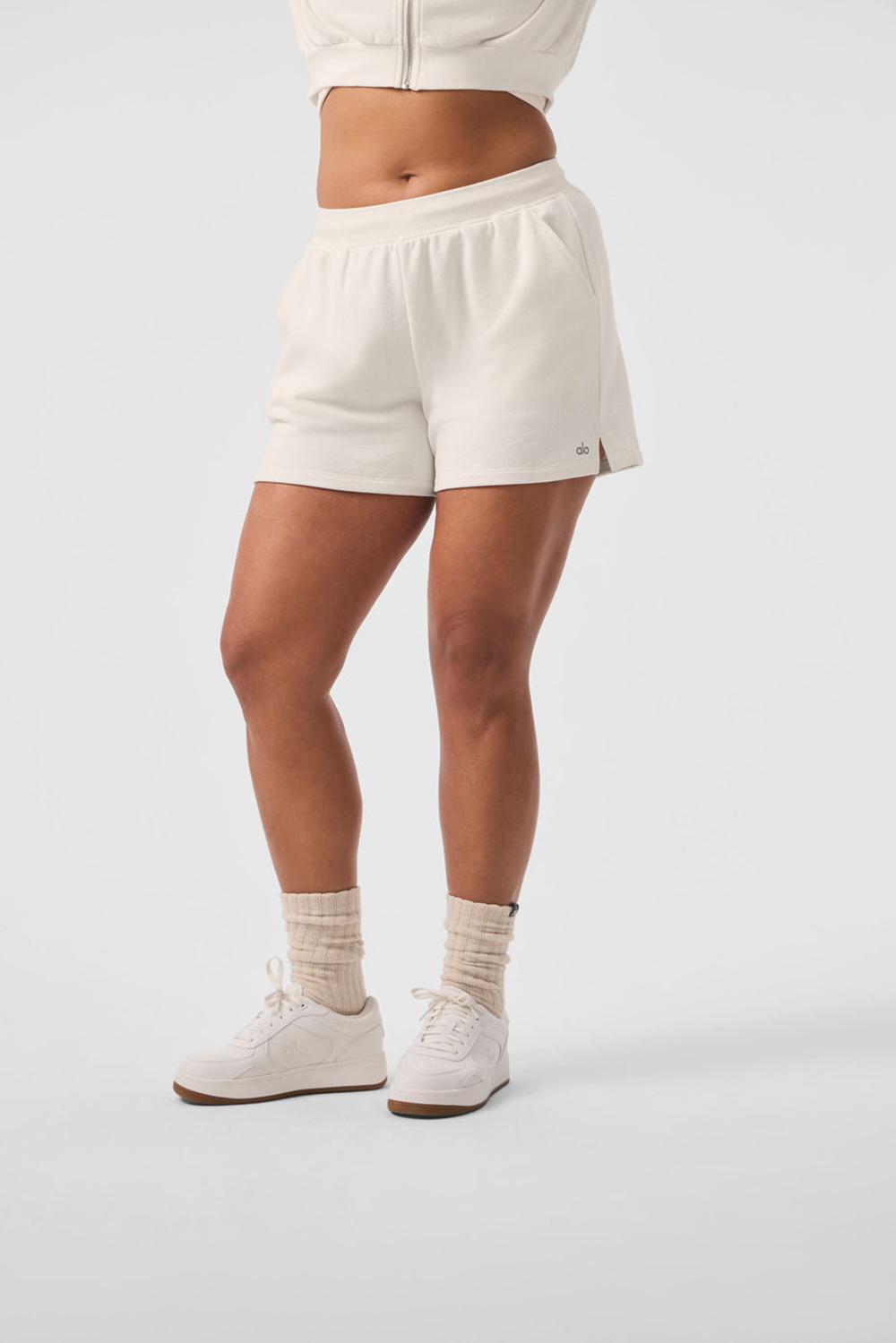 Ivory Alo Yoga Low Key Sweat Women Short | KSA  QFE235689