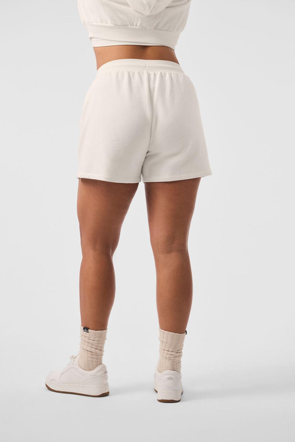 Ivory Alo Yoga Low Key Sweat Women Short | KSA  QFE235689