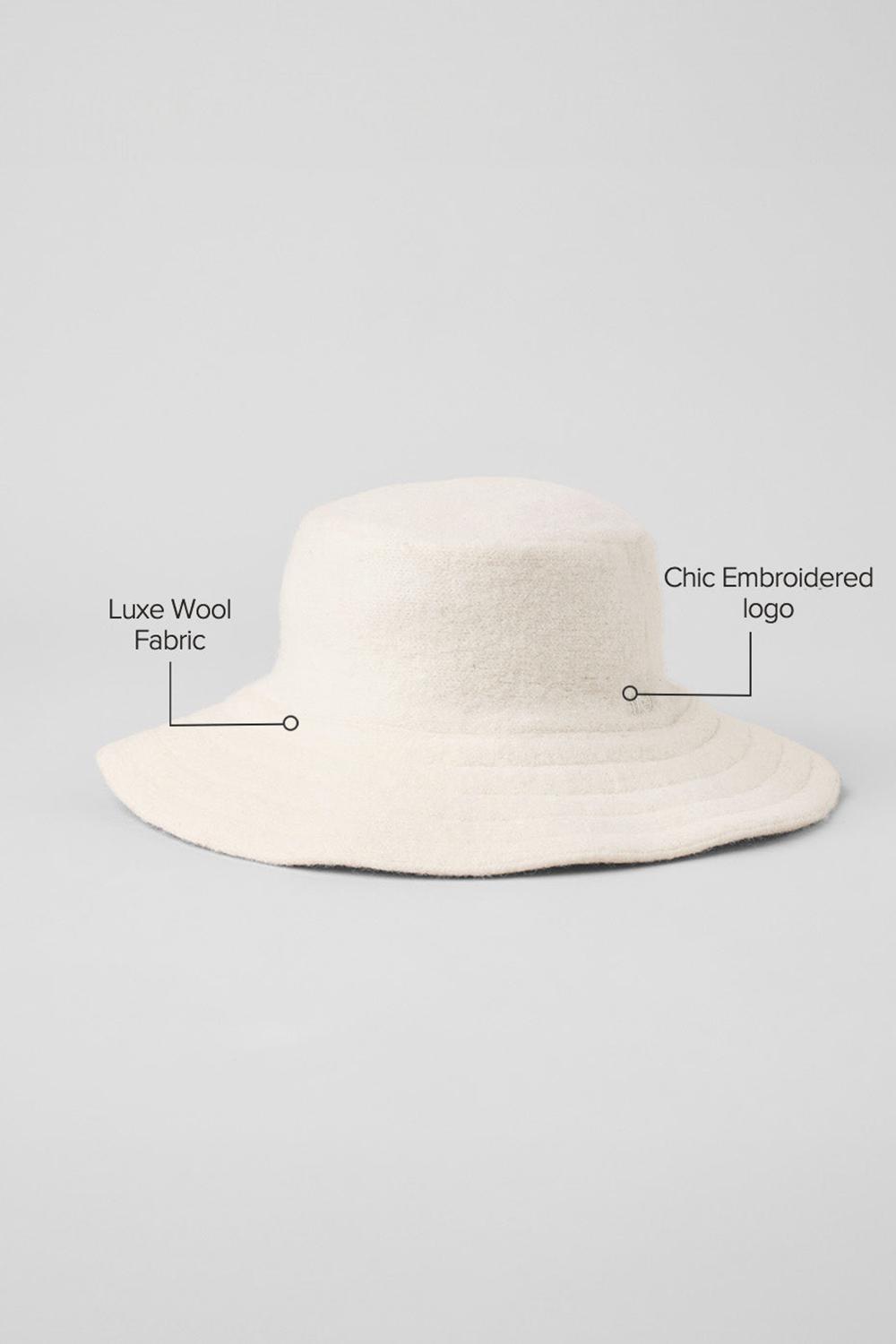 Ivory Alo Yoga Merino Wool Men Bucket Hat | KSA  USX021675