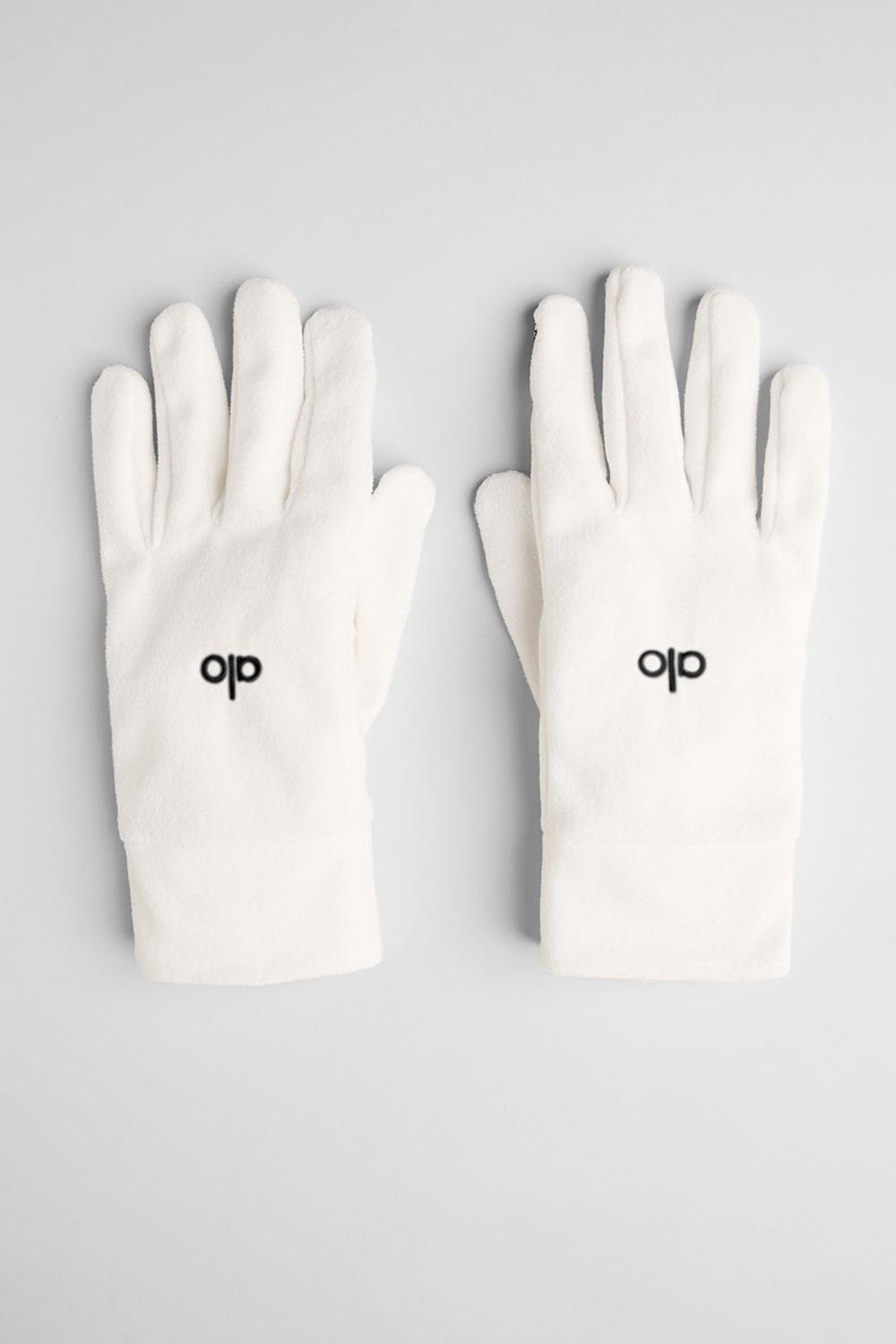Ivory Alo Yoga Performance Fleece Men Gloves | KSA  QLE457832