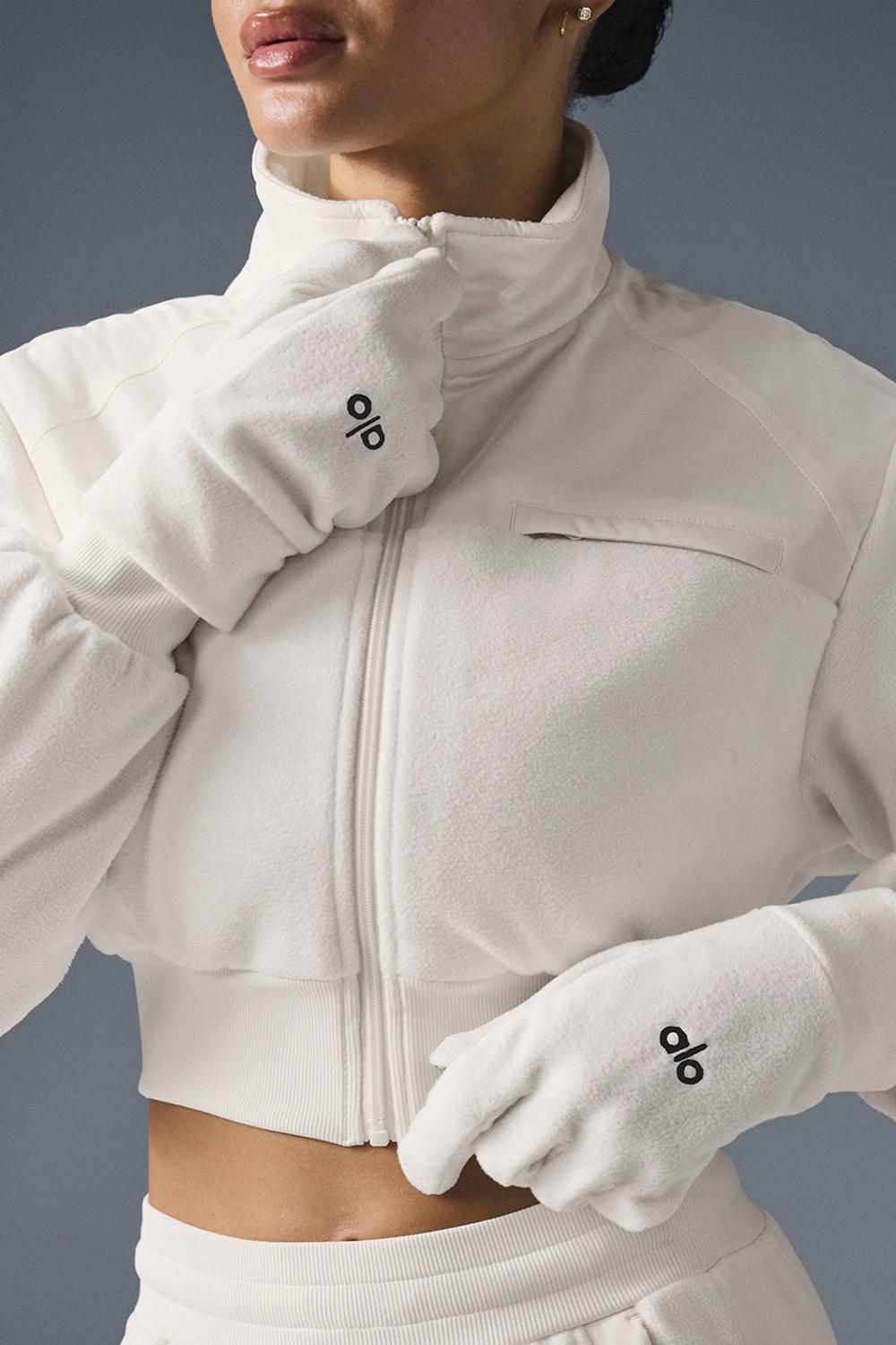 Ivory Alo Yoga Performance Fleece Men Gloves | KSA  QLE457832