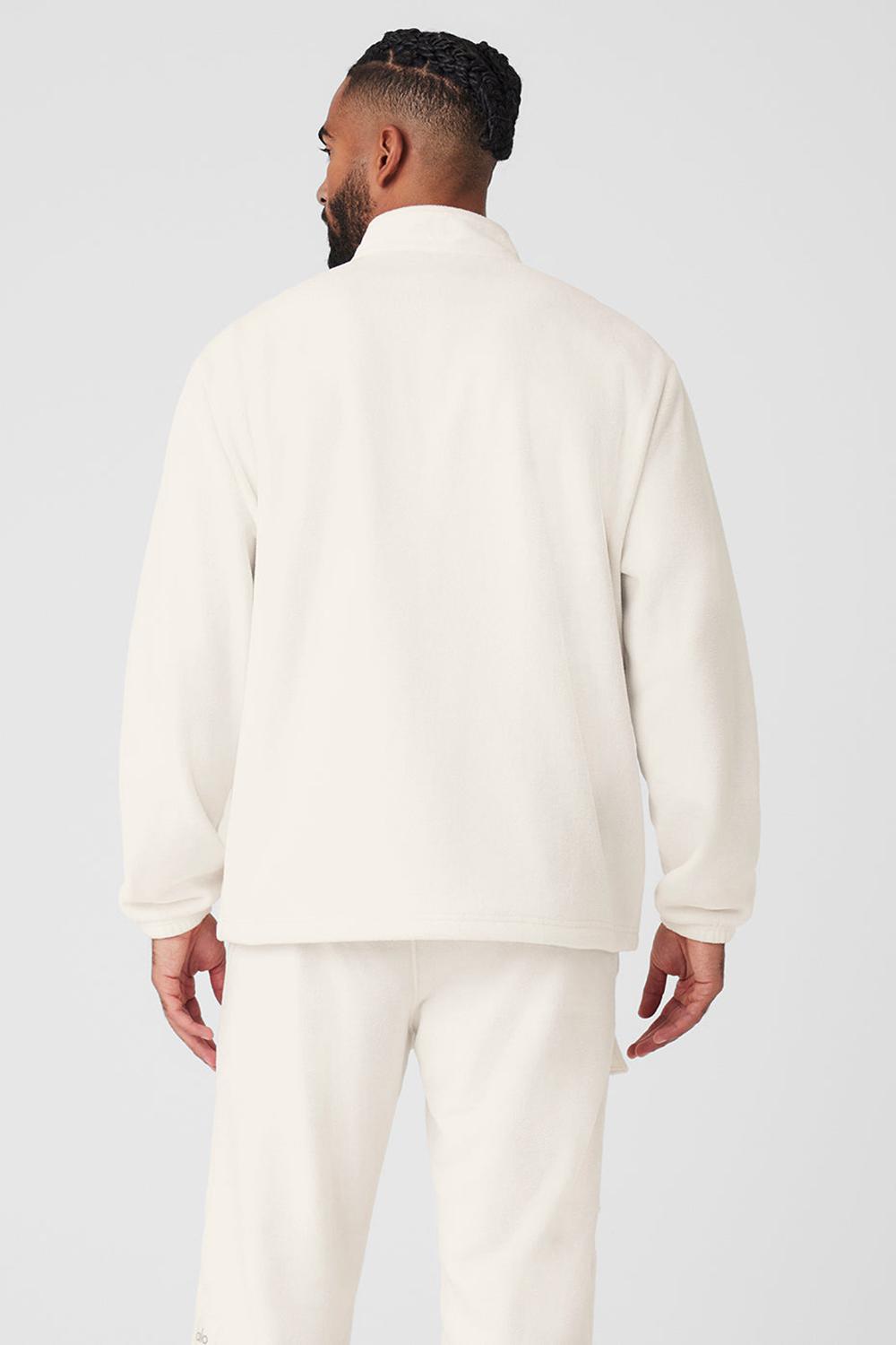 Ivory Alo Yoga Polar Fleece Ridge Full Zip Men Jacket | KSA  GKT985741