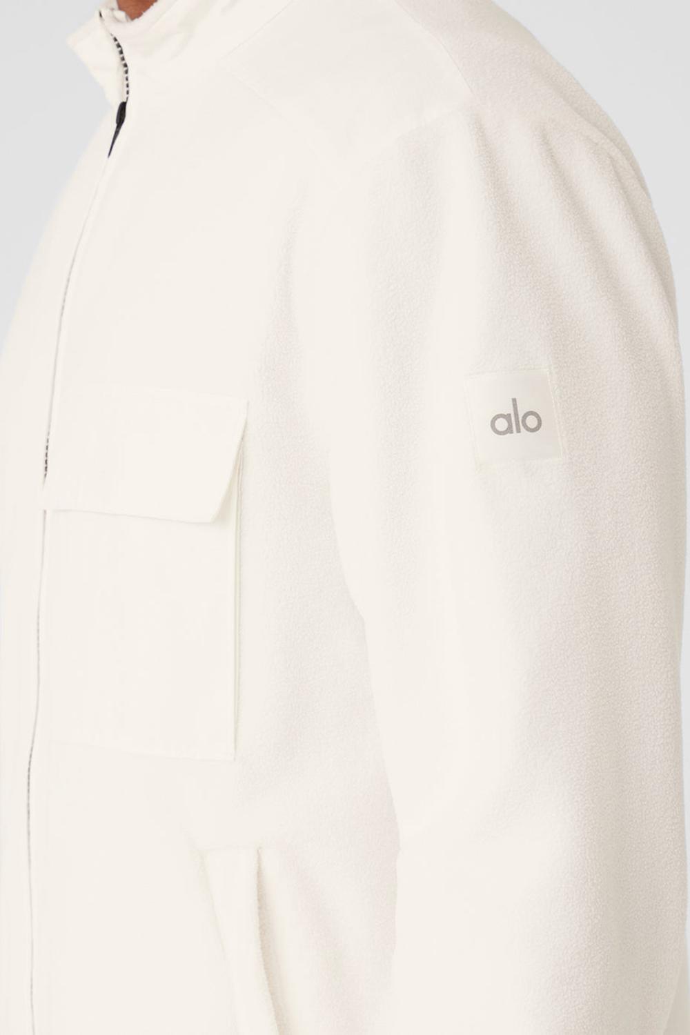 Ivory Alo Yoga Polar Fleece Ridge Full Zip Men Jacket | KSA  GKT985741