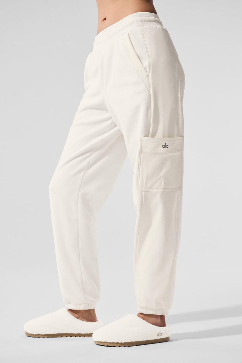 Ivory Alo Yoga Polar Fleece Wintry Mix Women Pant | KSA  XOH264793