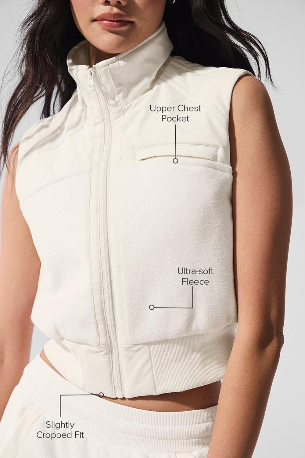 Ivory Alo Yoga Polar Fleece Wintry Mix Women Vest | KSA  JMU390417