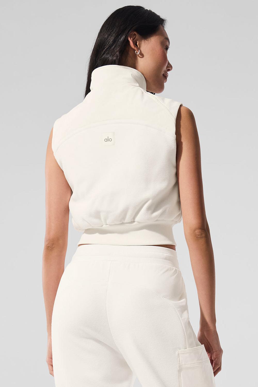 Ivory Alo Yoga Polar Fleece Wintry Mix Women Vest | KSA  JMU390417