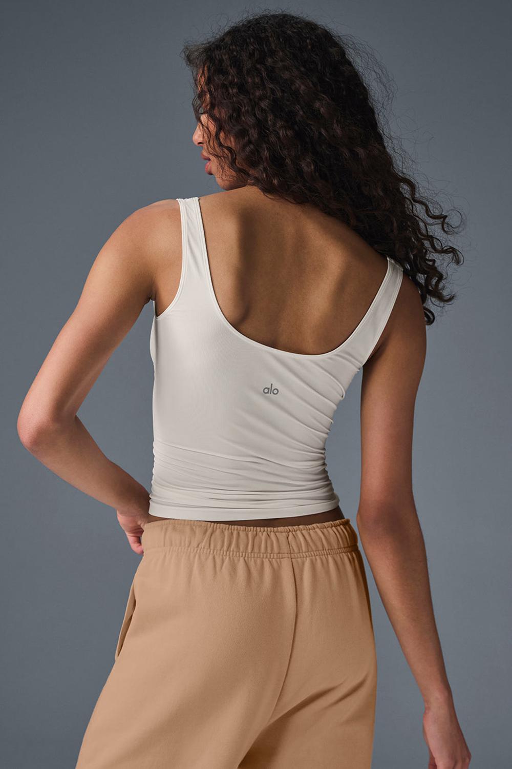 Ivory Alo Yoga Sheer Glow Women Tank | KSA  VAK638207