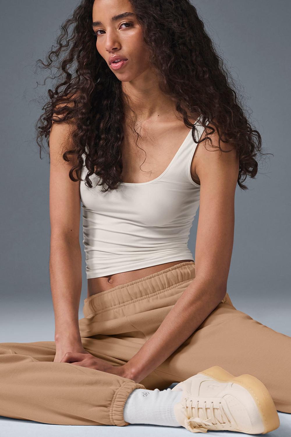 Ivory Alo Yoga Sheer Glow Women Tank | KSA  VAK638207