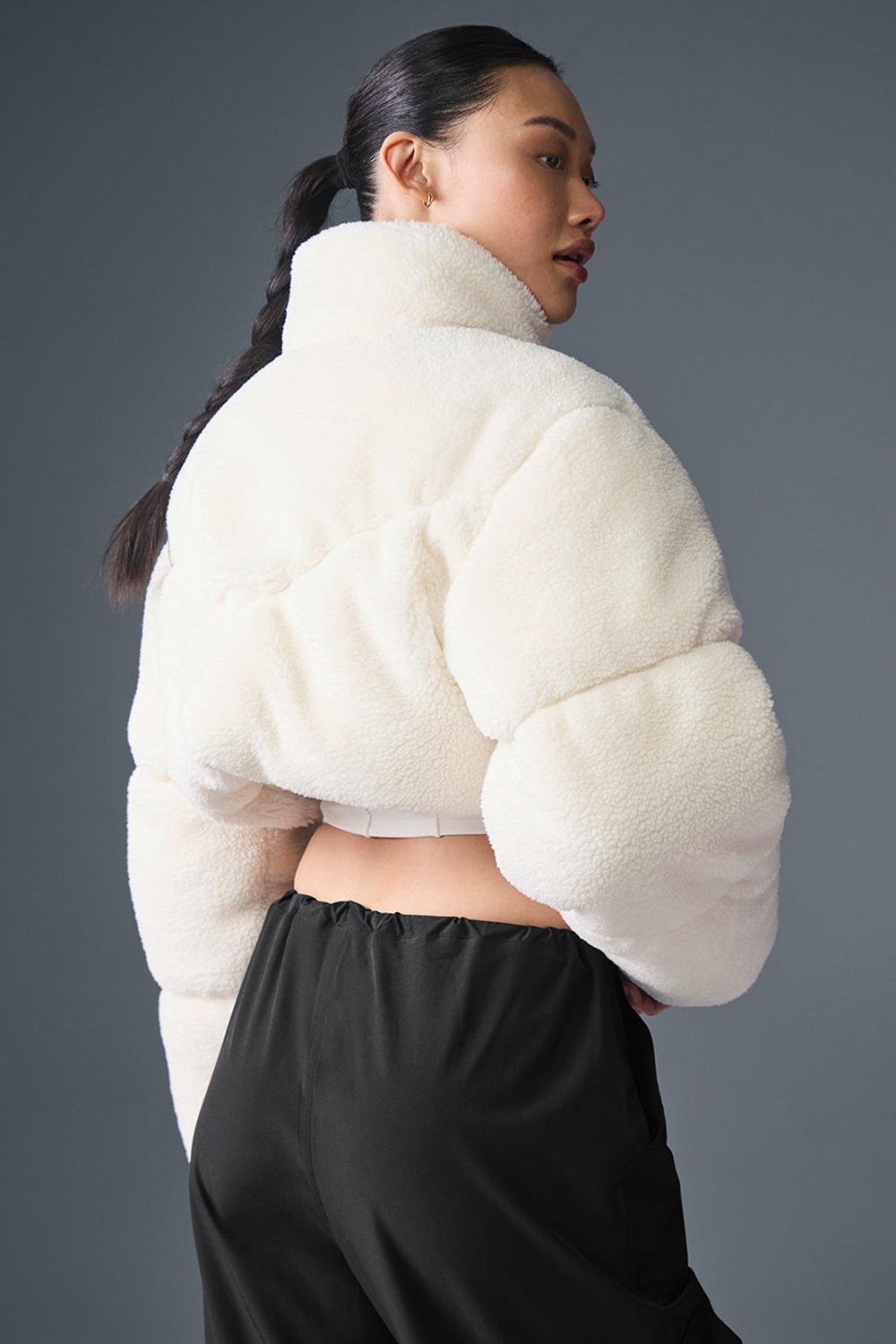 Ivory Alo Yoga Sherpa Main Act Corset Women Puffer Jacket | KSA  CYM142653