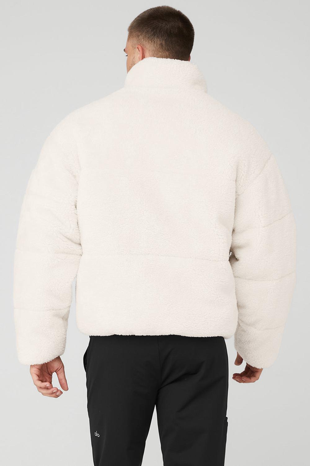 Ivory Alo Yoga Sherpa Stage Men Puffer Jacket | KSA  QJW274160