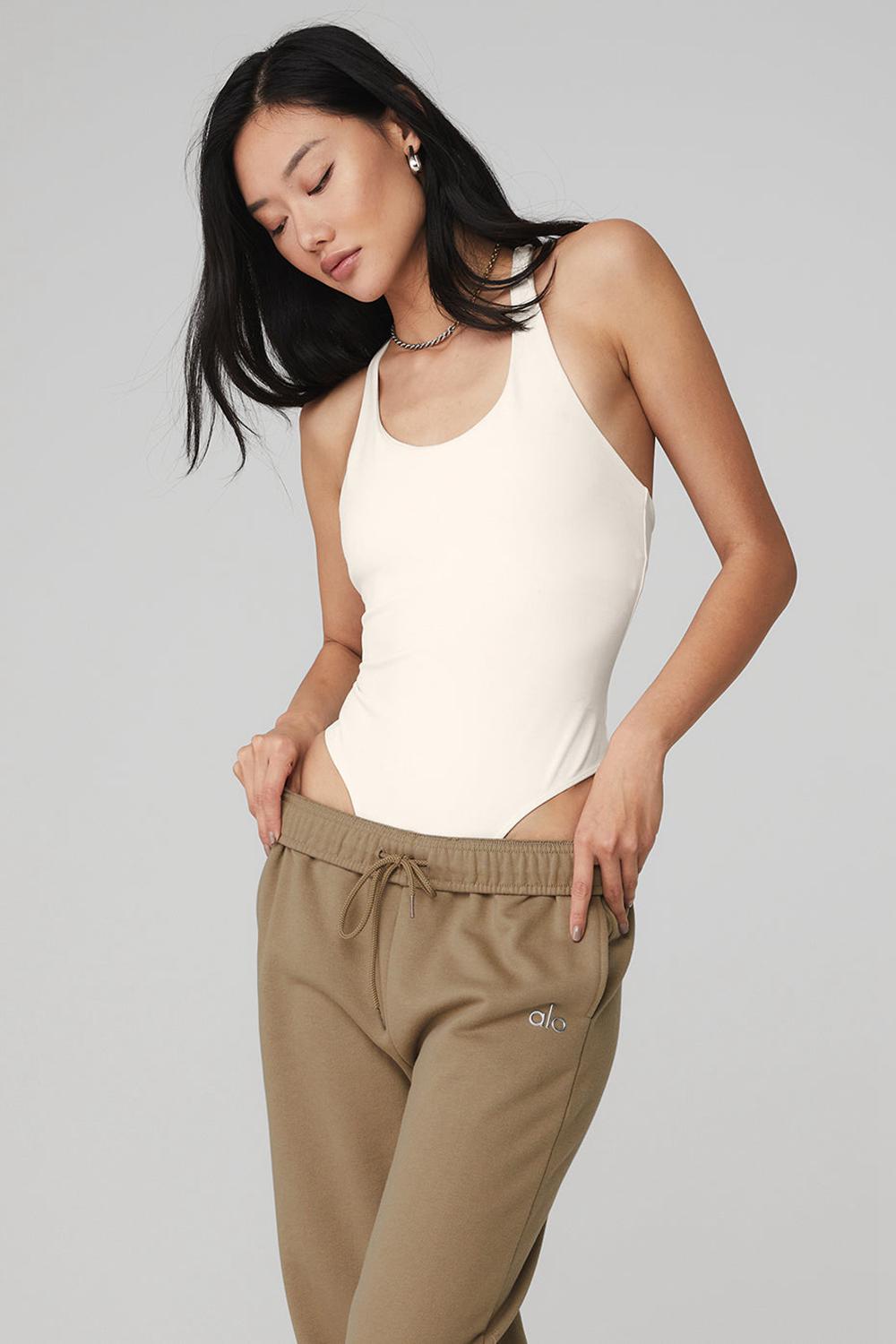 Ivory Alo Yoga Sleek Back Women Bodysuit | KSA  QWT726139
