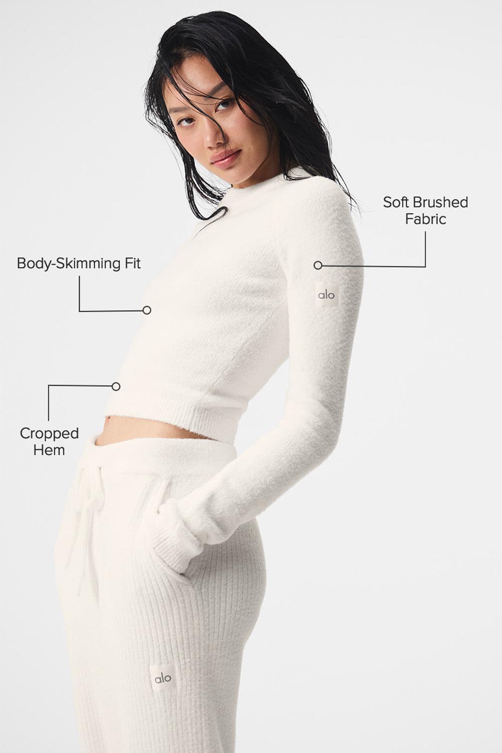 Ivory Alo Yoga Snuggle Up Women Long Sleeve | KSA  AKO726830
