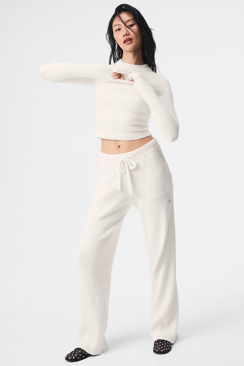 Ivory Alo Yoga Snuggle Up Women Long Sleeve | KSA  AKO726830