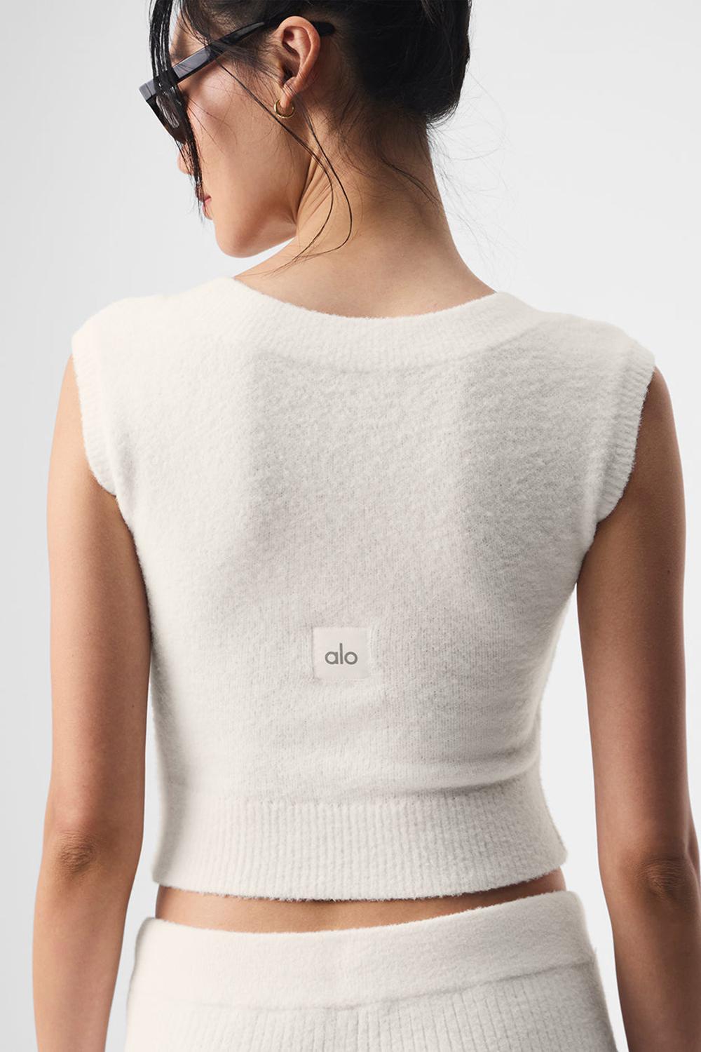 Ivory Alo Yoga Snuggle Up Women Short Sleeve | KSA  ZDB580621